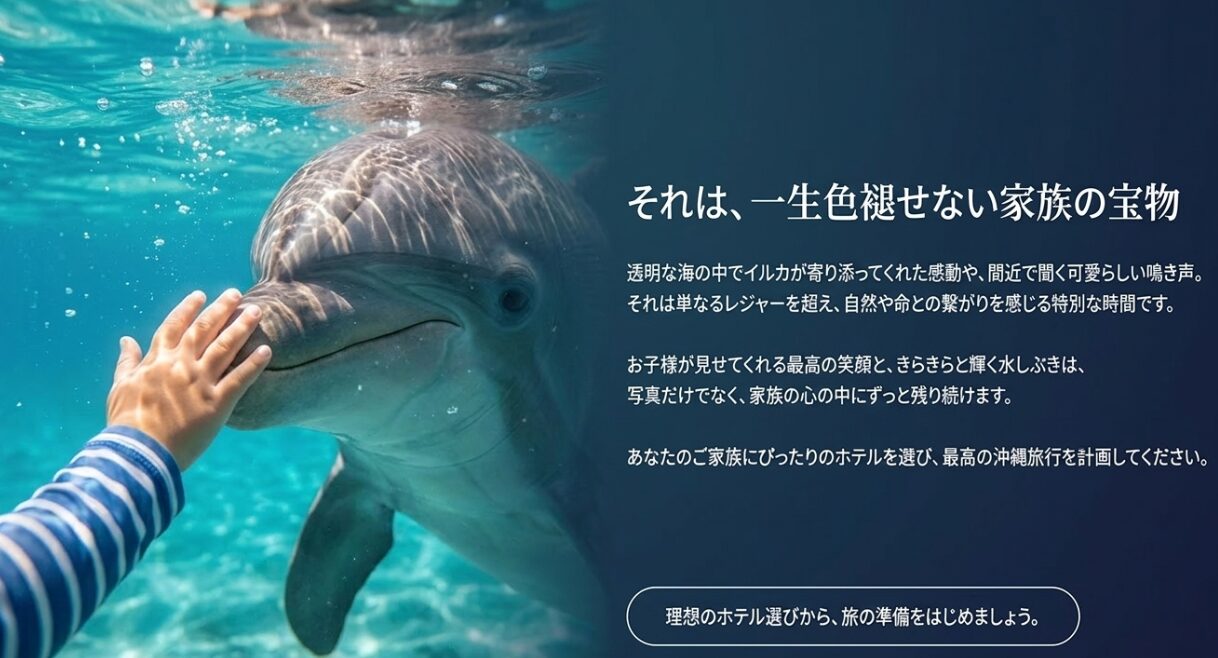 イルカとの特別な時間と子供の笑顔を家族の一生色褪せない思い出に