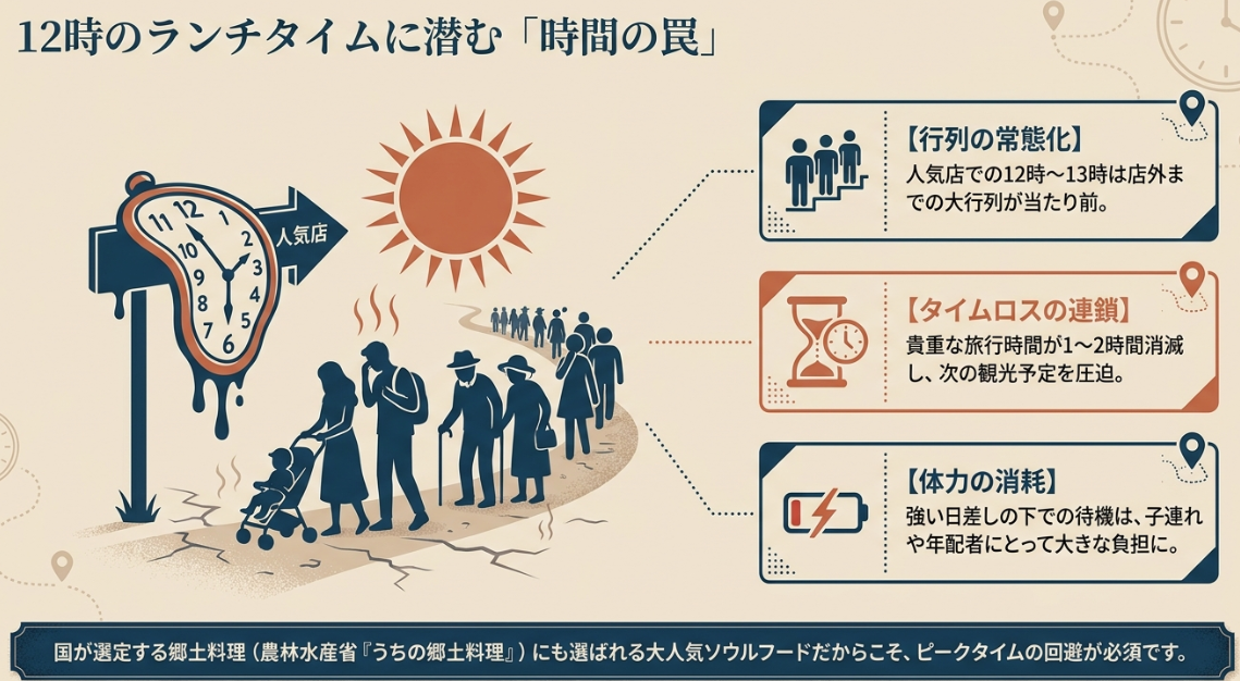 12時のランチタイムに潜む「時間の罠」。行列の常態化、タイムロス、体力の消耗