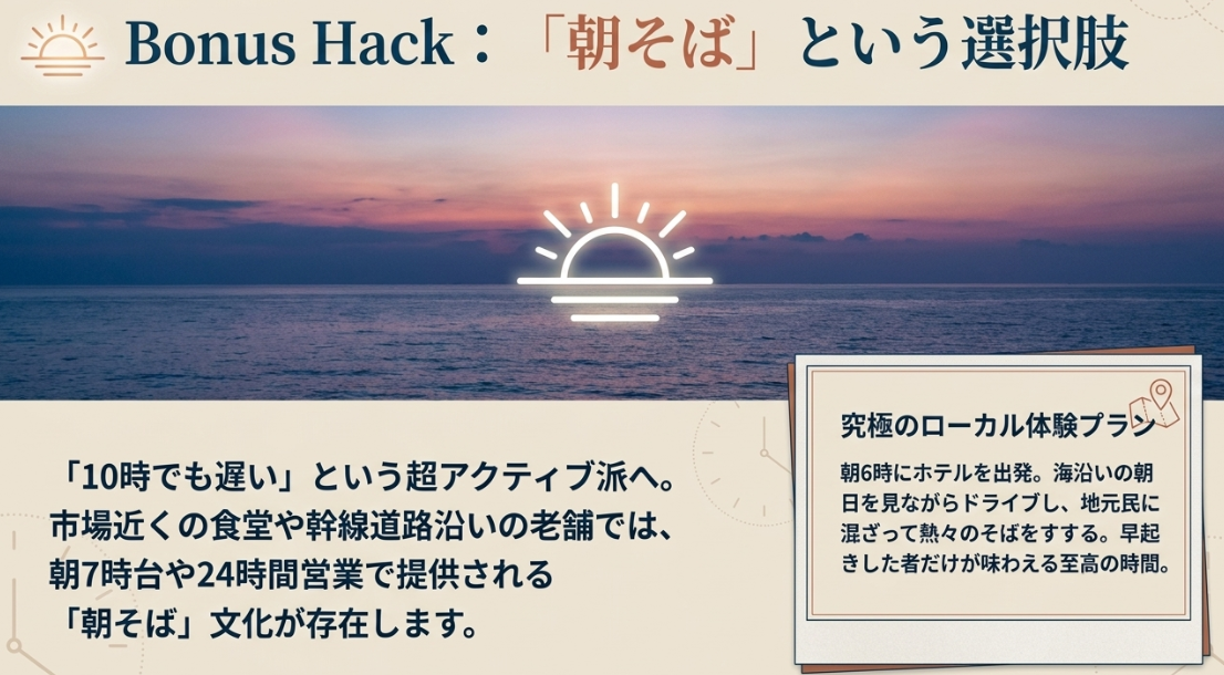 「朝そば」という選択肢。朝7時台や24時間営業で味わう究極のローカル体験